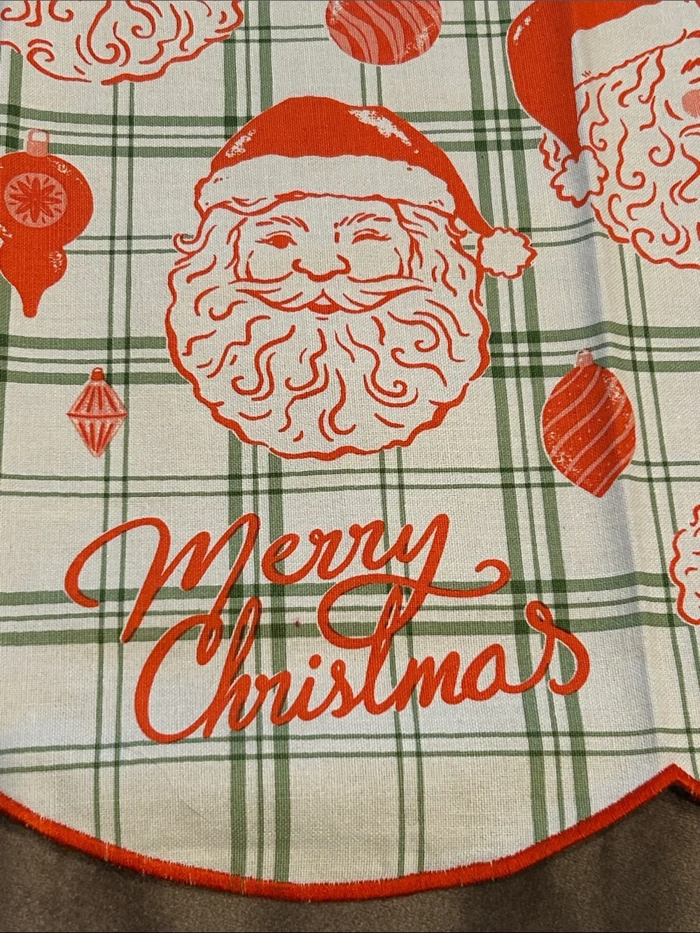 Anthropologie Vintage-Inspired Tartan Santa Dish Towel